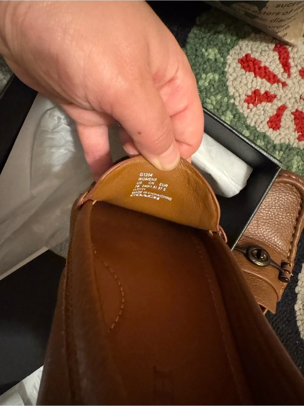 Coach Women's Tan Brown Leather Bit-Trim Loafers